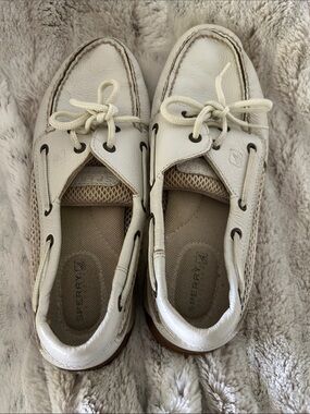 Sperry Women's White Leather Boat Shoes